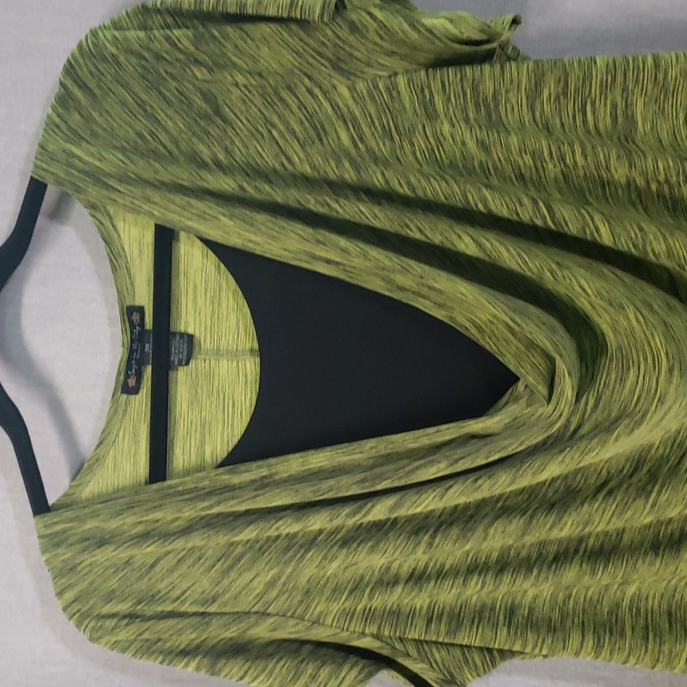 Suzie In The City Size 3X Green & Blk Cowl Neck w/Built In Cami High Quality - Picture 2 of 6